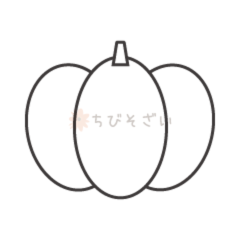 かぼちゃの線画 ちびそざい