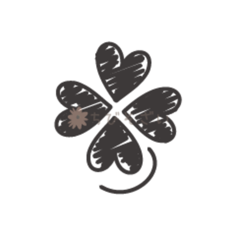クローバーの白黒線画 ちびそざい