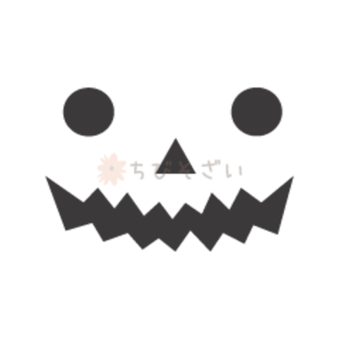 丸い目のジャックオランタンの表情 ちびそざい